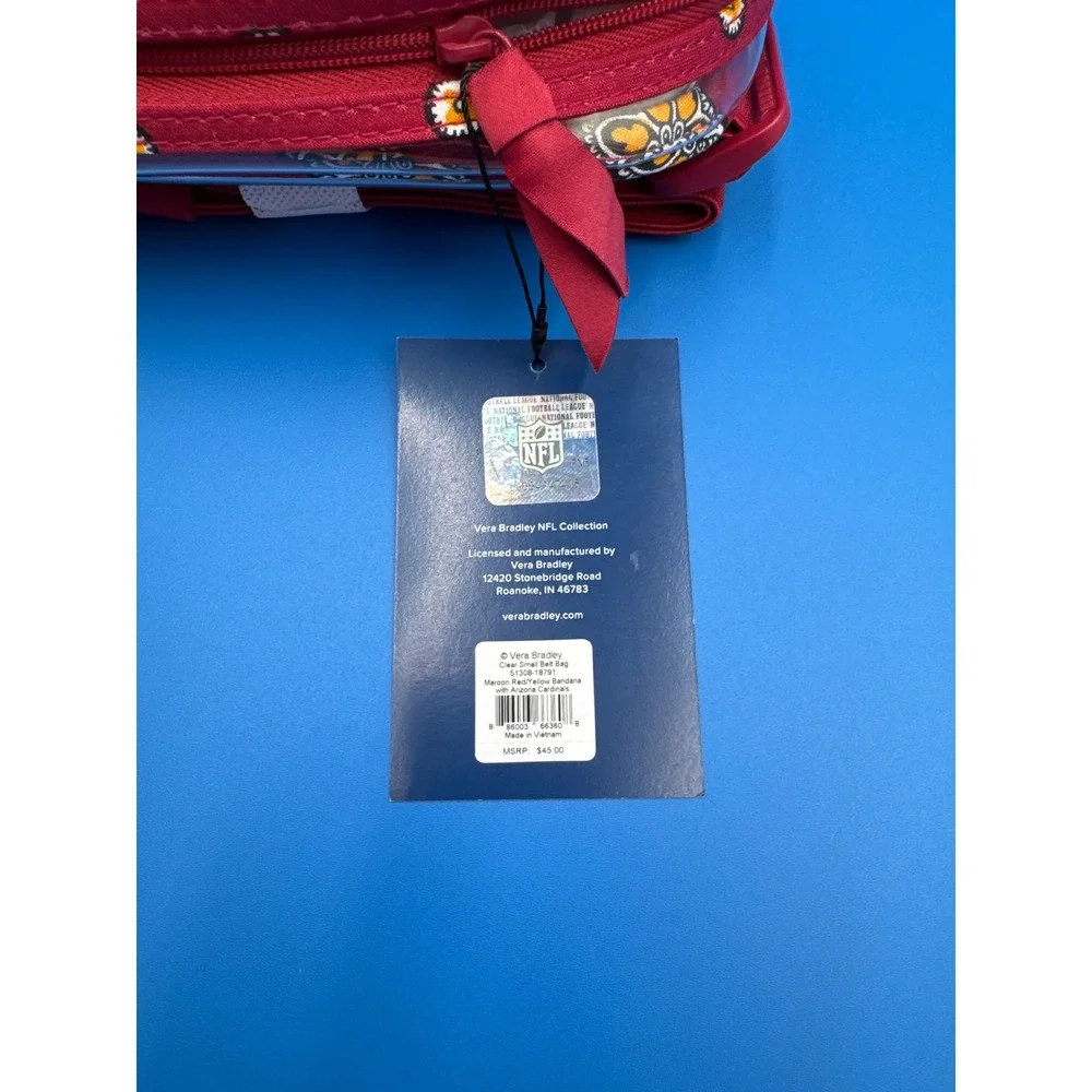 Vera Bradley NFL Arizona Cardinals Clear‎ Zip Fanny Stadum Approved